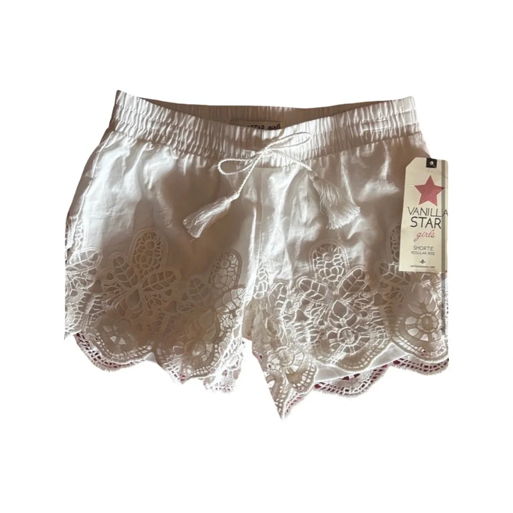 Vanilla Star Lace Trim Shorts with white shortie lining underneath nwt